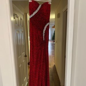 Size 6 Red Leopard Formal Dress